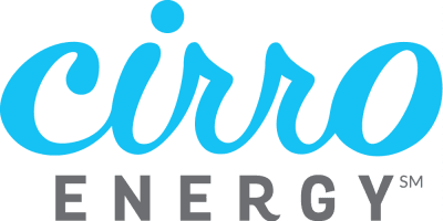 Cirro Energy logo with the word 'cirro' in blue cursive script above the word 'ENERGY' in gray capital letters.
