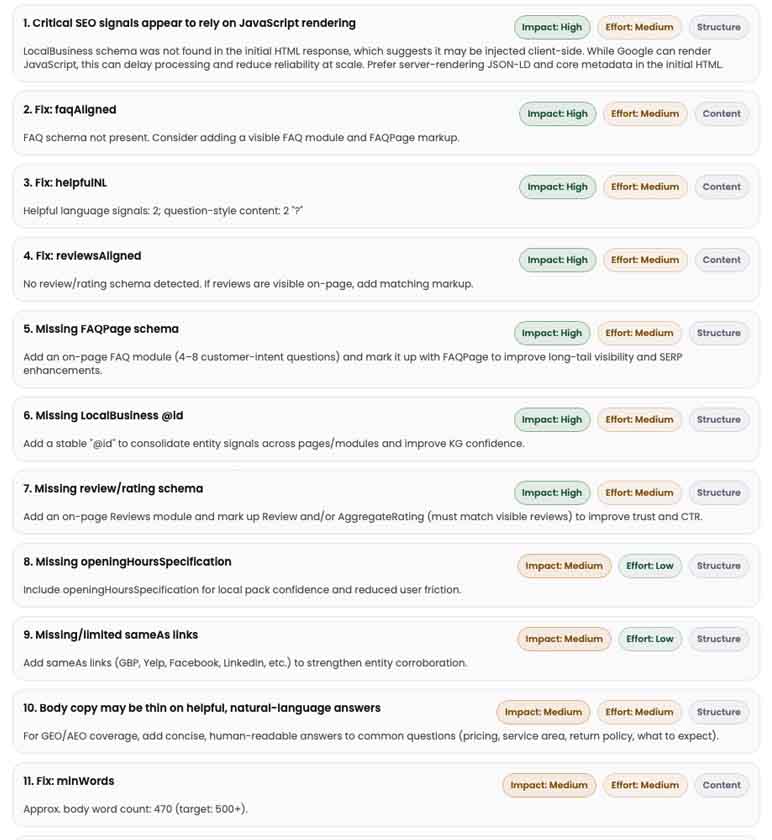 modfyr local AI search GEO SEO content checklist for local businesses