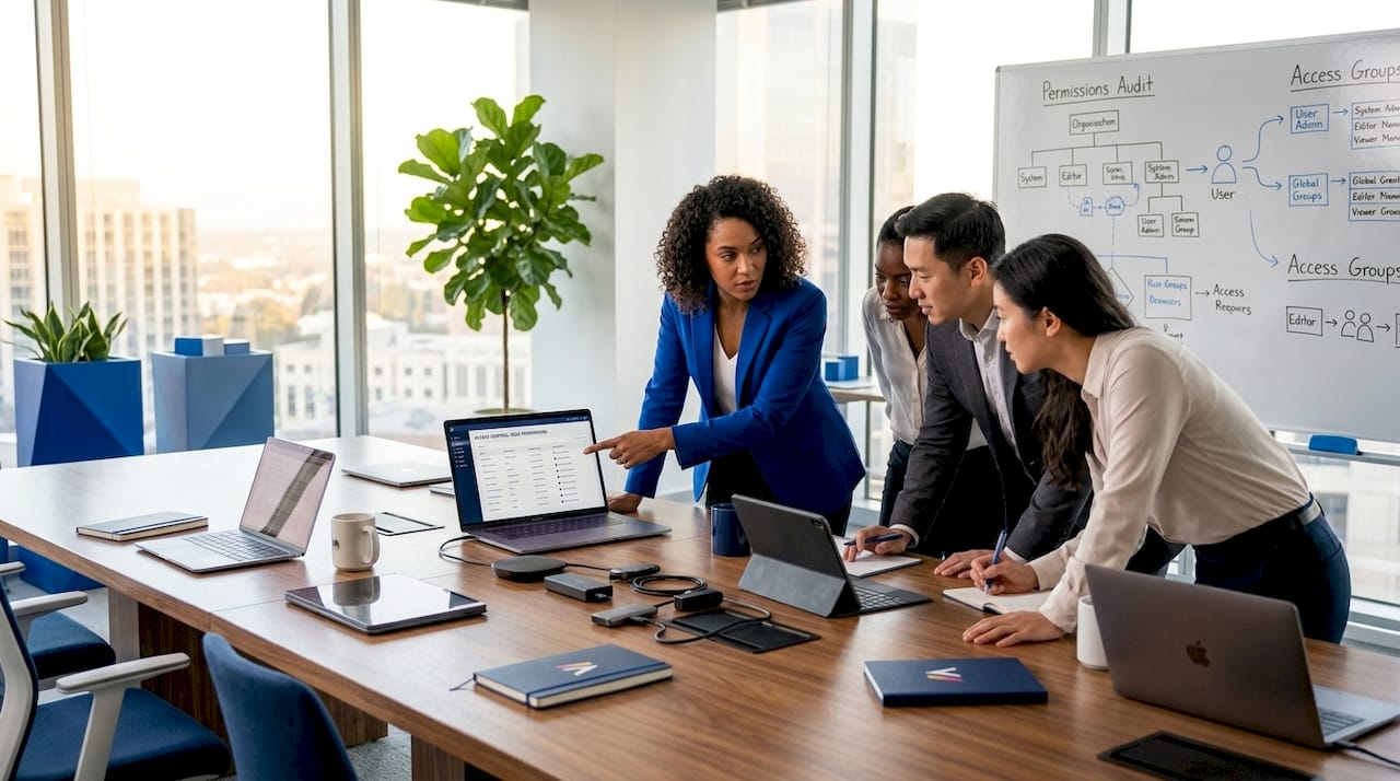 IT security team reviewing access permissions