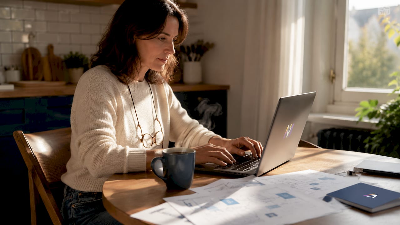 Professional woman typing Salesforce data entry