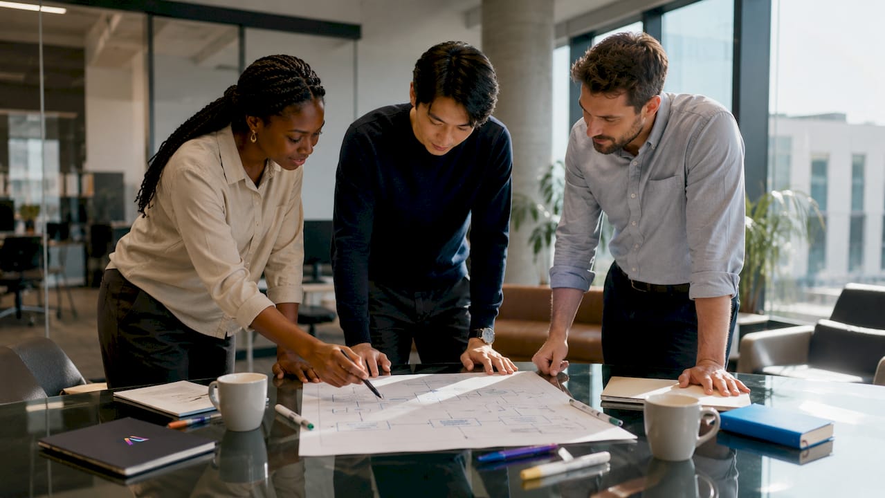 L’équipe d’une PME échange sur la mise en place de l’automatisation des processus de travail.