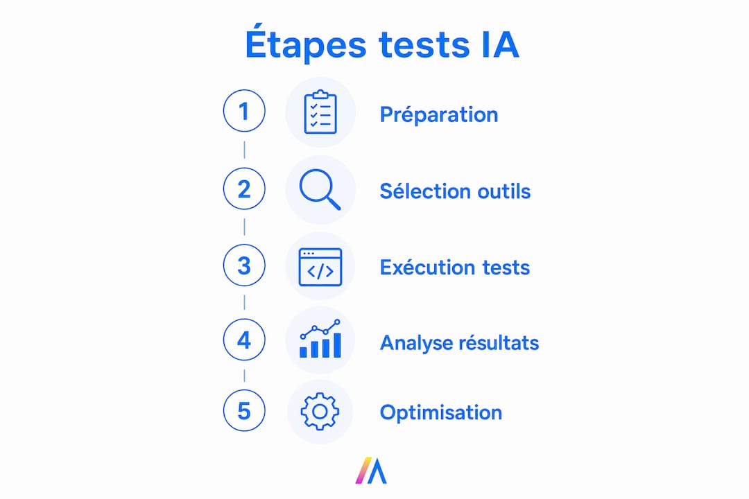 Infographie : les différentes étapes pour tester un agent conversationnel basé sur l’IA