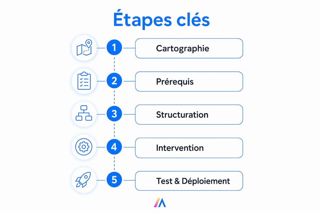 Infographie : les grandes étapes d’un workflow IA automatisé