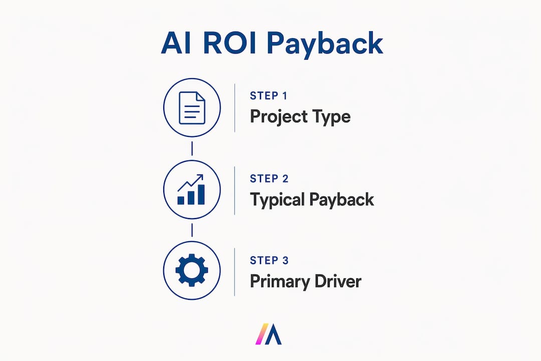 Infographic illustrating ROI payback timeline steps