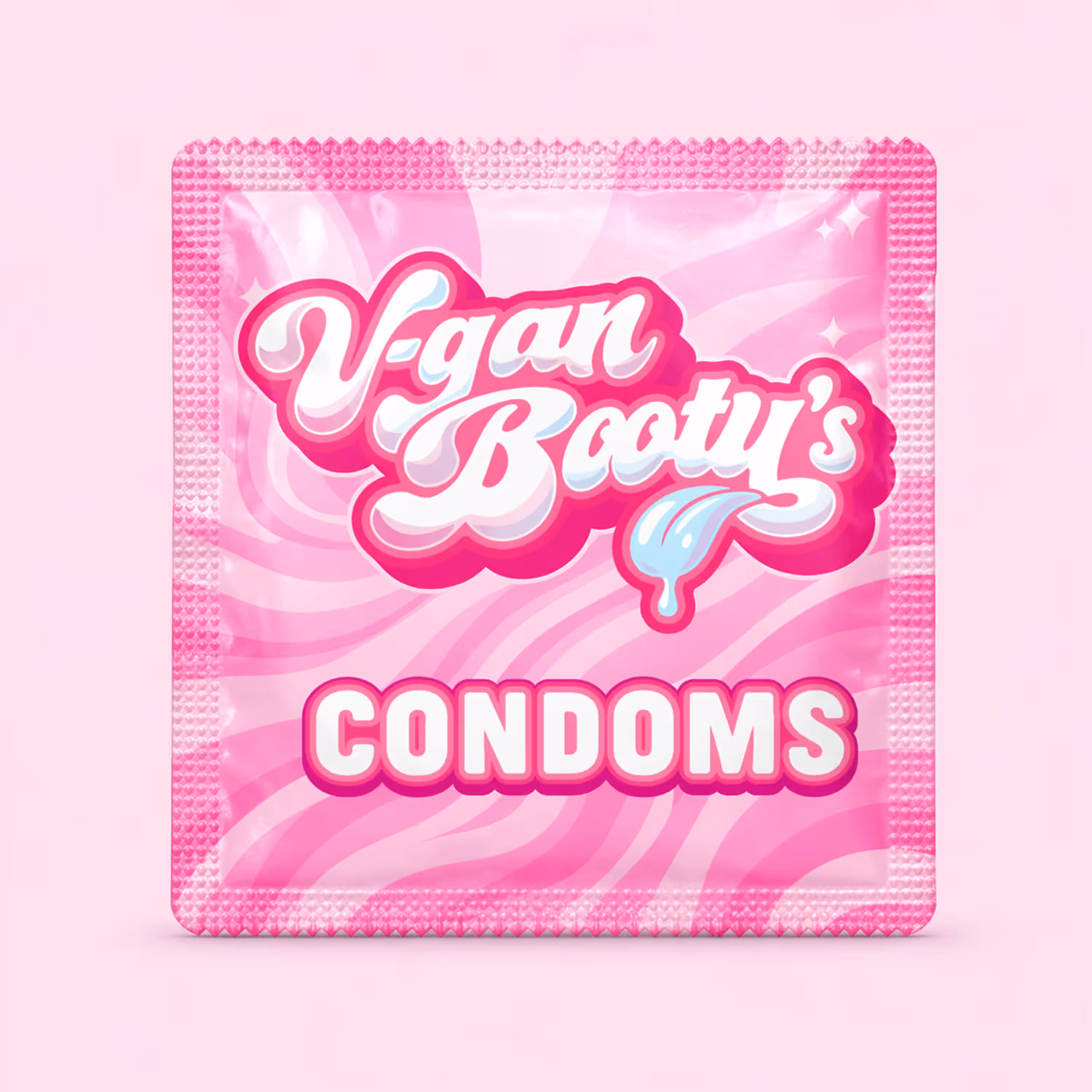 Front of V-gan Booty condom packaging