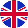 Circular icon of the United Kingdom flag, the Union Jack.