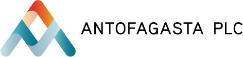 Antofagasta company logo with colorful triangle-shaped graphic and black text.