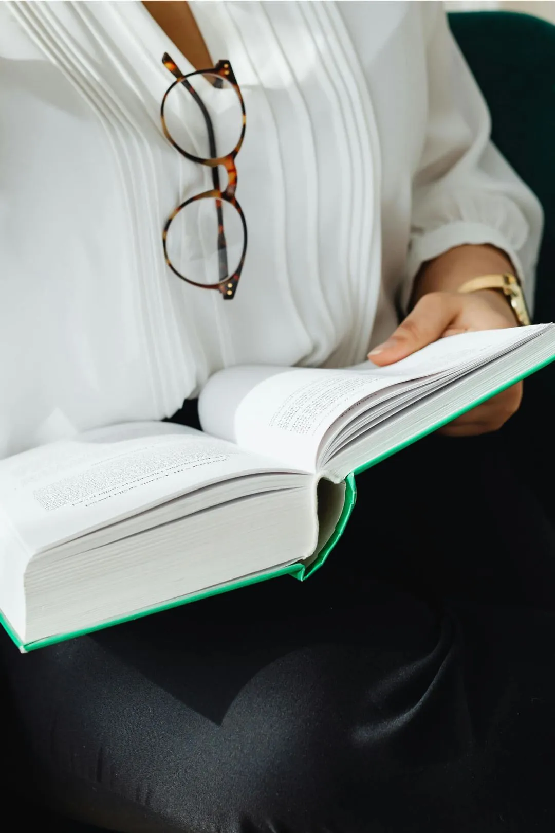 a person reading a book