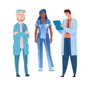 healthcare professionals in huddle