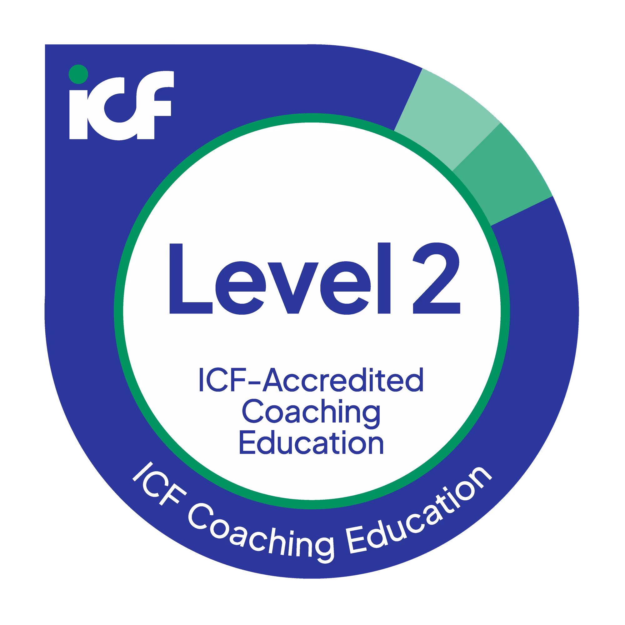 ICF Level 2 accredited coaching education badge