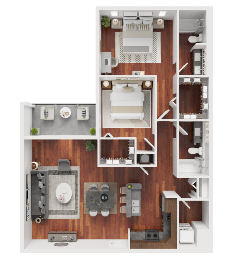2BD, 2BTH B 2 layout