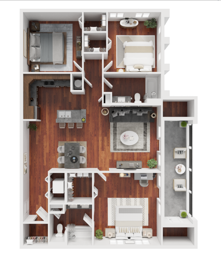 3BD, 2BTH C 2 layout