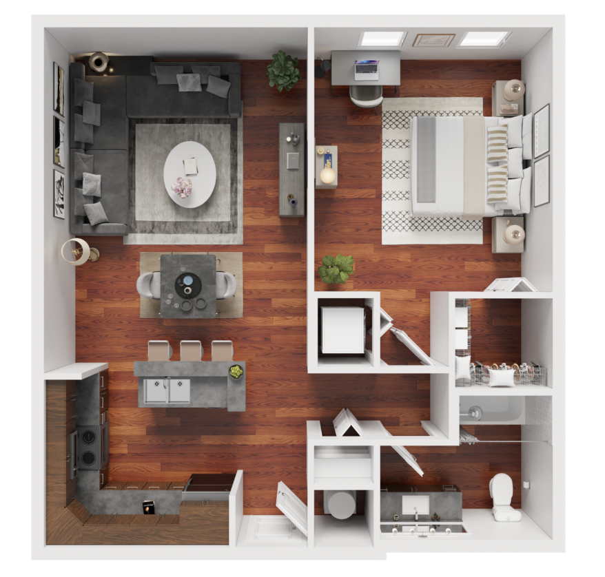 1BD, 1BTH A 3 layout