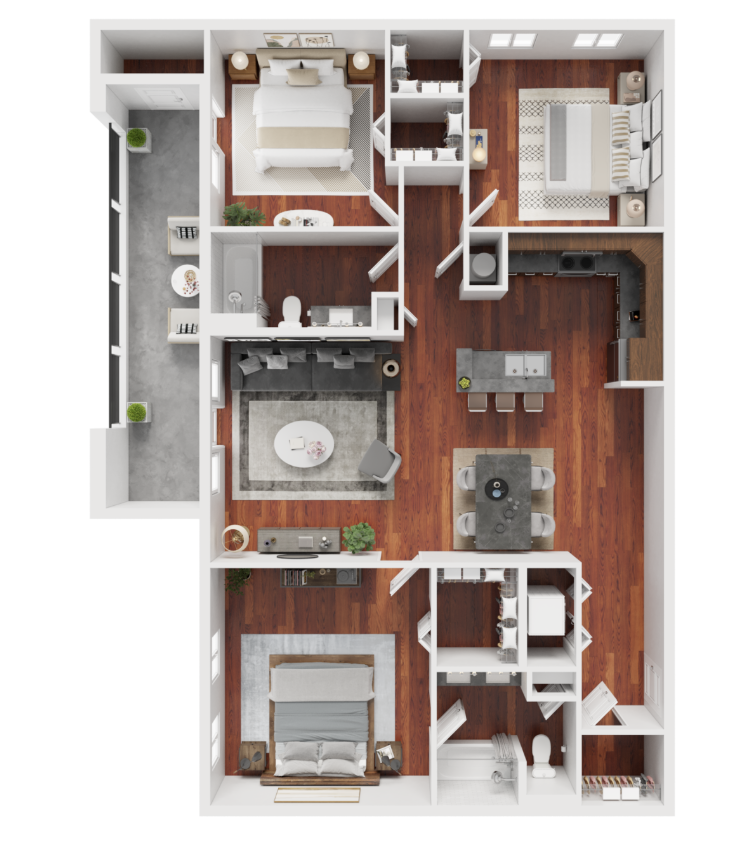3BD, 2BTH C 1 layout