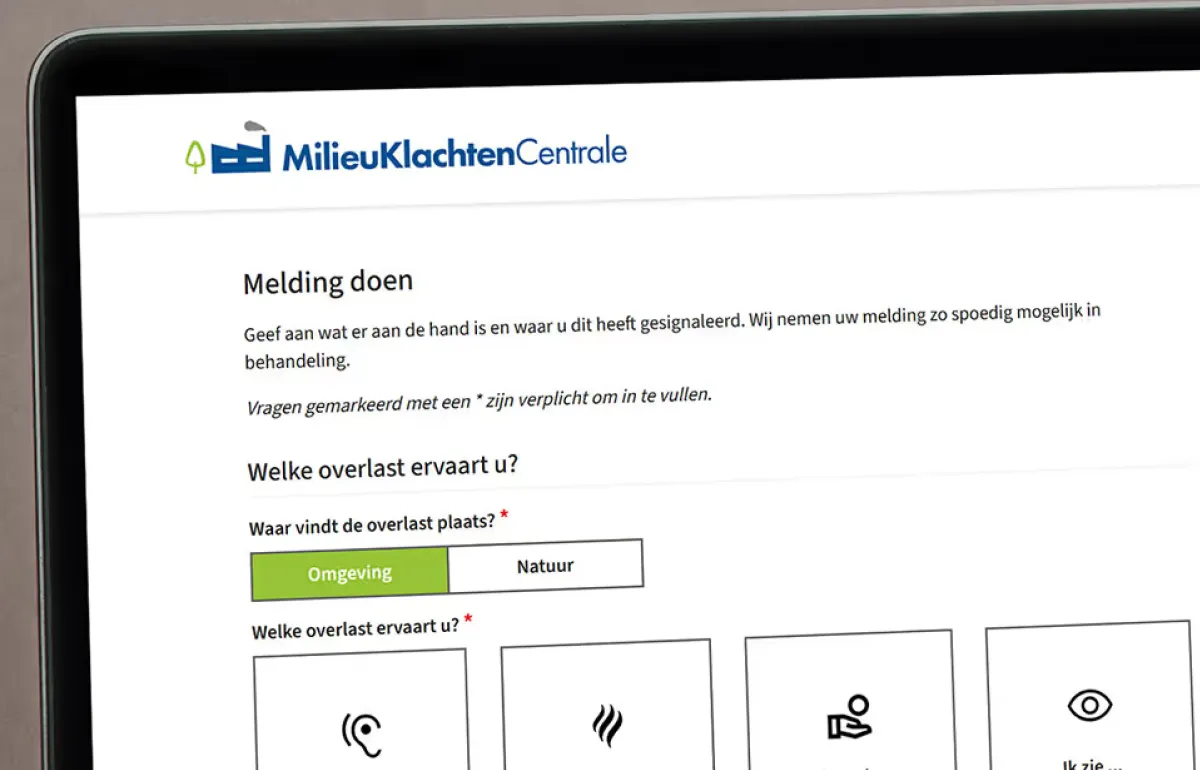 Milieu klacht melden via een webformulier