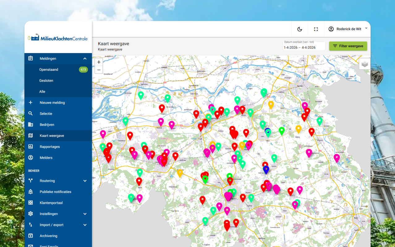 Milieu klachten applicatie voor omgevingsdiensten