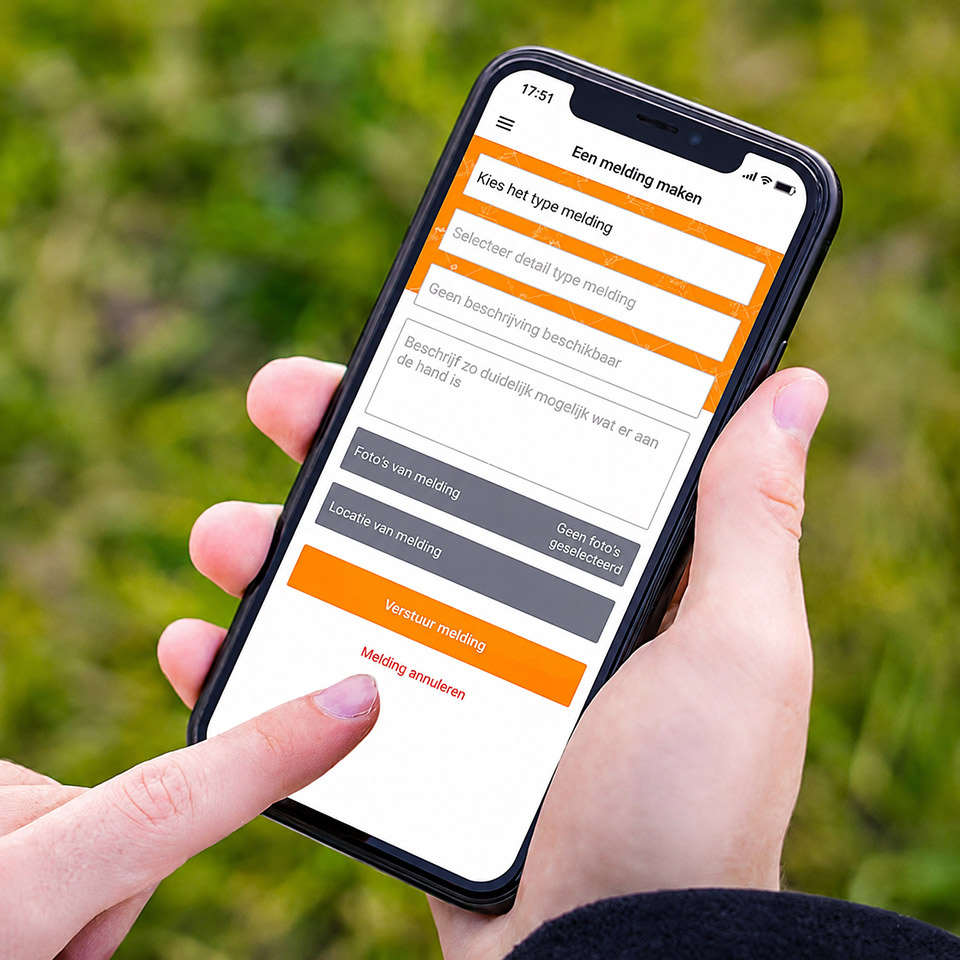 Een melding openbare ruimte maken via de app