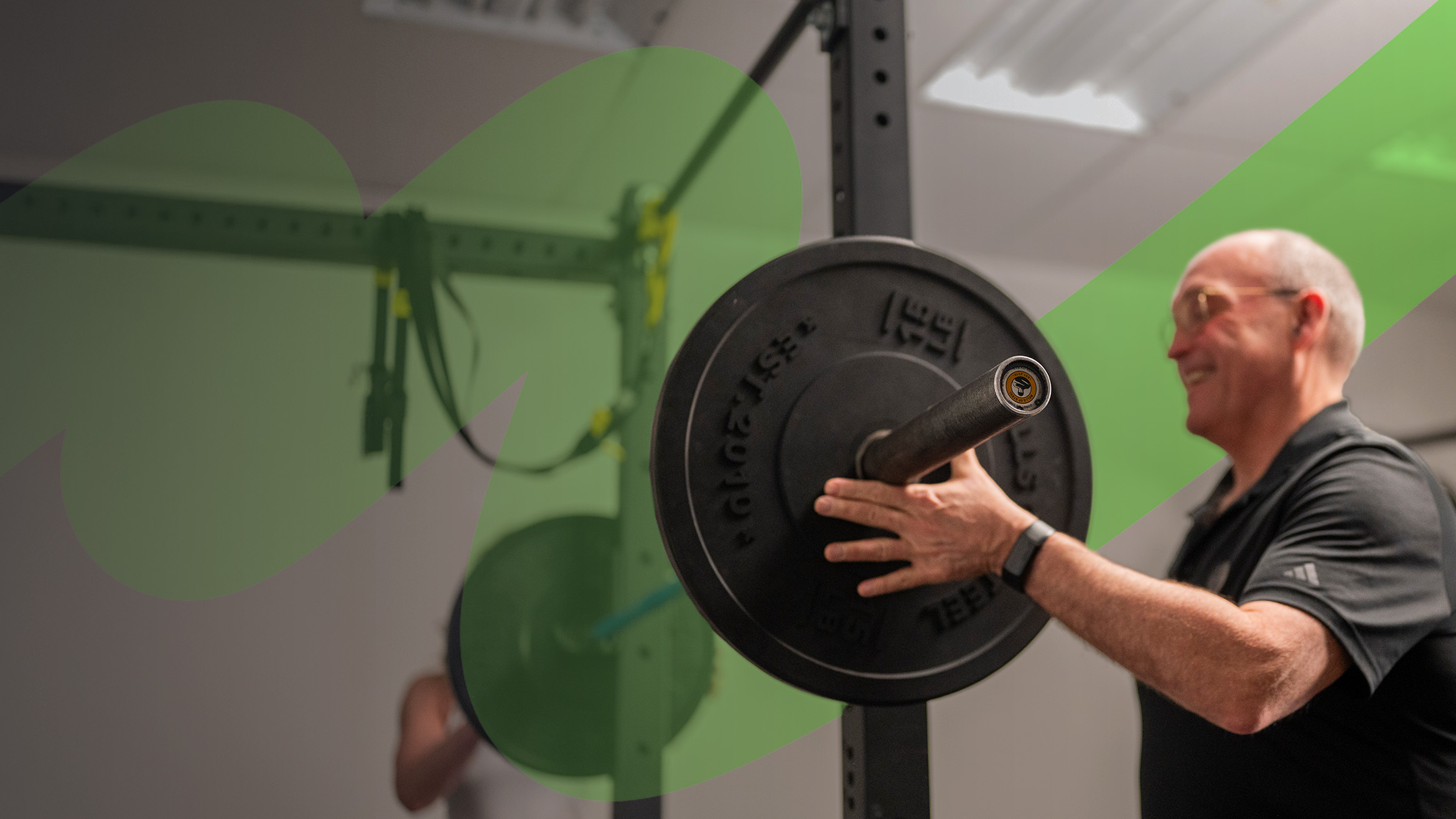 Client strength training with a personal trainer in Orillia