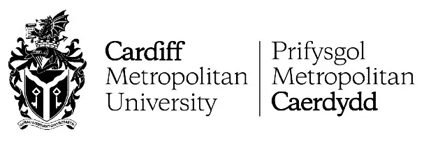 Cardiff Metropolitan University logo with English and Welsh text.