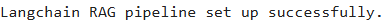 RAG Pipeline Set Up Status