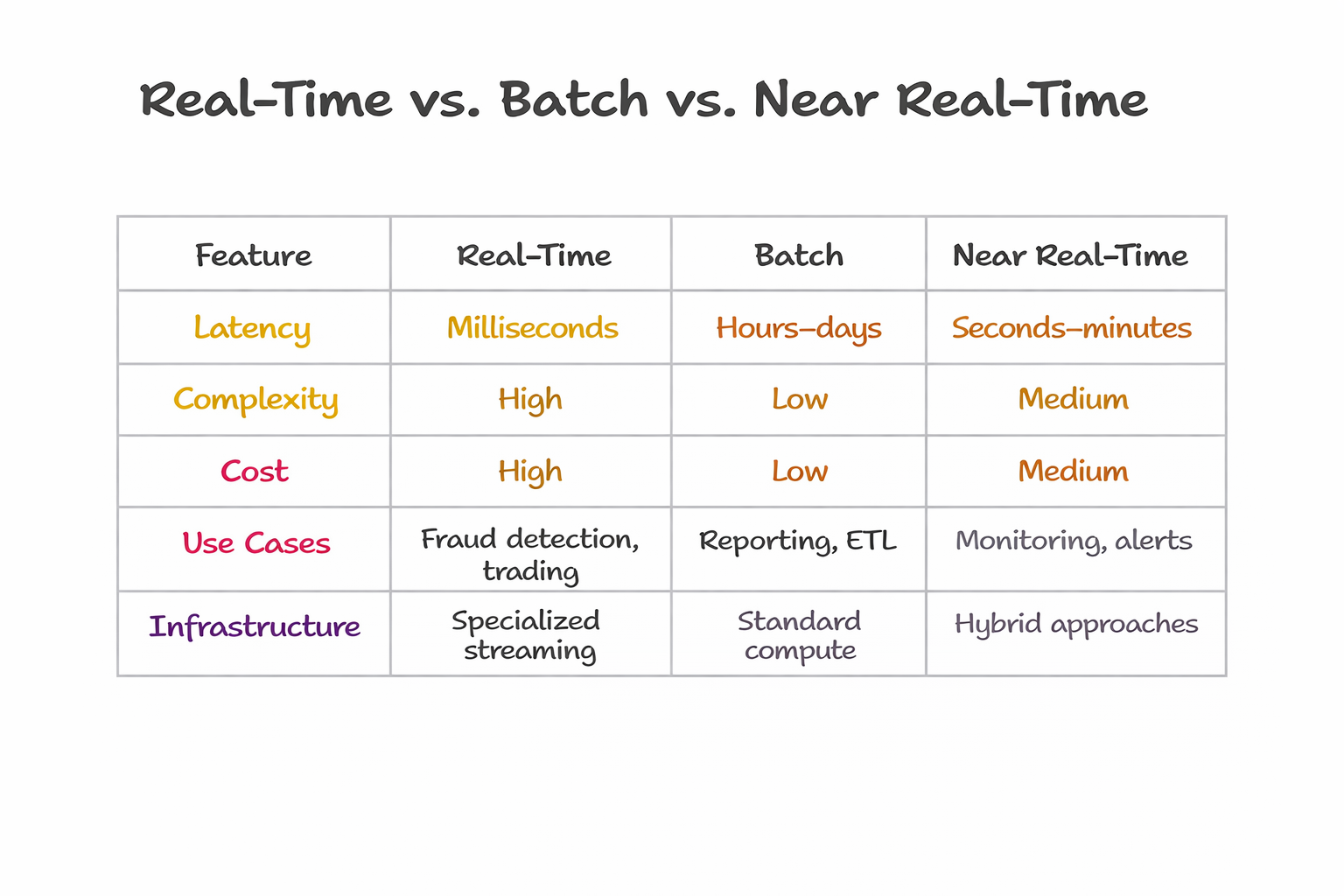Real-Time vs. Batch vs. Near Real Time