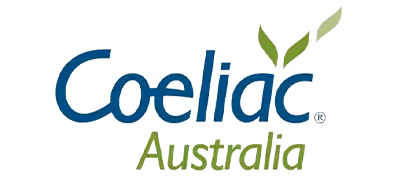 Coeliac Australia logo with green leaf accents over the letter i.