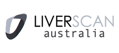 Logo with a stylized shield icon followed by the text LiverScan Australia