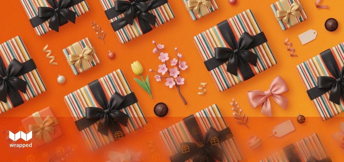 A colorful world map with gift boxes placed on different countries representing varied global gifting reasons