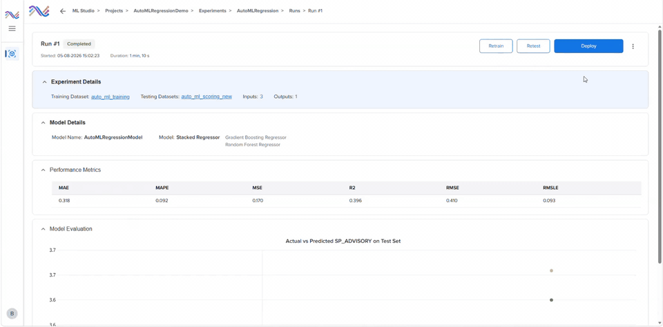 Deploying a trained model from ML Studio to a serving endpoint