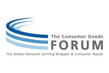 The Consumer Goods Forum logo with curved blue lines and text reading 'The Consumer Goods Forum, The Global Network Serving Shopper & Consumer Needs.'