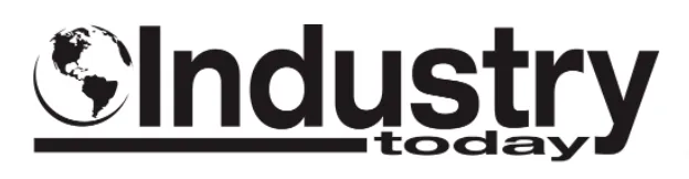 Logo with a globe on the left showing North and South America, followed by the word 'Industry' in bold black letters with a horizontal line beneath it, and the word 'today' in smaller black letters aligned under the right side of the line.