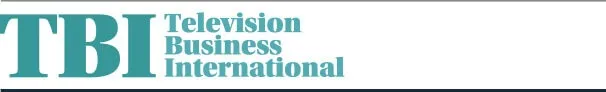 Logo for Television Business International with the acronym TBI in large teal letters and the full name stacked to the right.
