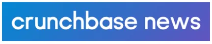 Crunchbase news logo with white text on a blue to purple gradient background.