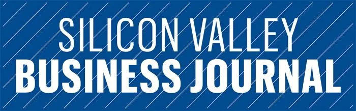 Logo of Silicon Valley Business Journal with white text on blue background.