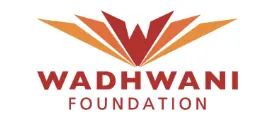 Wadhwani Foundation logo with stylized orange and red abstract wings above the name.