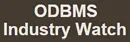 Text reading 'ODBMS Industry Watch' in white on a dark brown background.