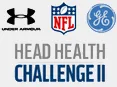 Logos of Under Armour, NFL, and GE above the text 'HEAD HEALTH CHALLENGE II'.