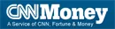 CNN Money logo with text 'A Service of CNN, Fortune & Money' on blue background.
