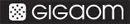 GIGAOM logo text in white on black background with a white rounded square containing six black dots on the left.