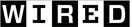 WIRED magazine logo with each letter in a separate black square on a white background.