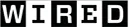The word WIRED displayed in bold black capital letters each inside a separate white square.