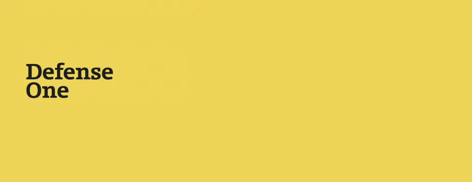 Text 'Defense One' in bold black font on a yellow background.