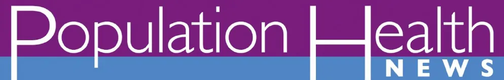 Logo with the words Population Health News in white text on a purple and blue background.