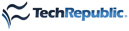 TechRepublic logo with stylized blue and black design.
