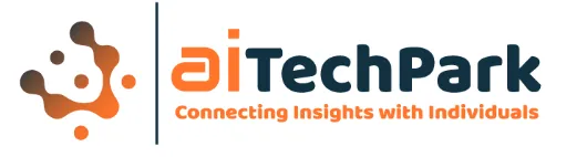 aiTechPark logo with an orange and dark blue molecular-style graphic, the text 'aiTechPark' and the tagline 'Connecting Insights with Individuals' in orange.