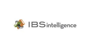 IBS intelligence logo with stylized interlocking shapes to the left of the company name.