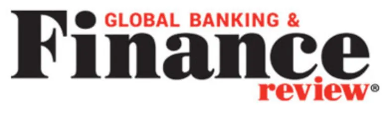 Logo with text 'Global Banking & Finance review' with 'Finance' in large black letters and the rest in smaller red letters.