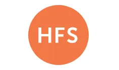 Orange circle with the white letters HFS centered inside.