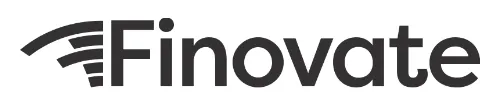Finovate logo with stylized Wi-Fi signal icon to the left of the word.