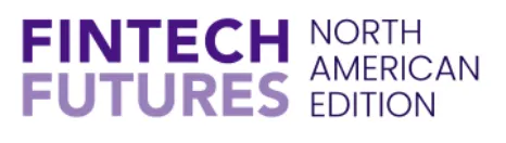 Logo with text 'FINTECH FUTURES' in bold purple and light purple, alongside 'NORTH AMERICAN EDITION' in uppercase dark purple.